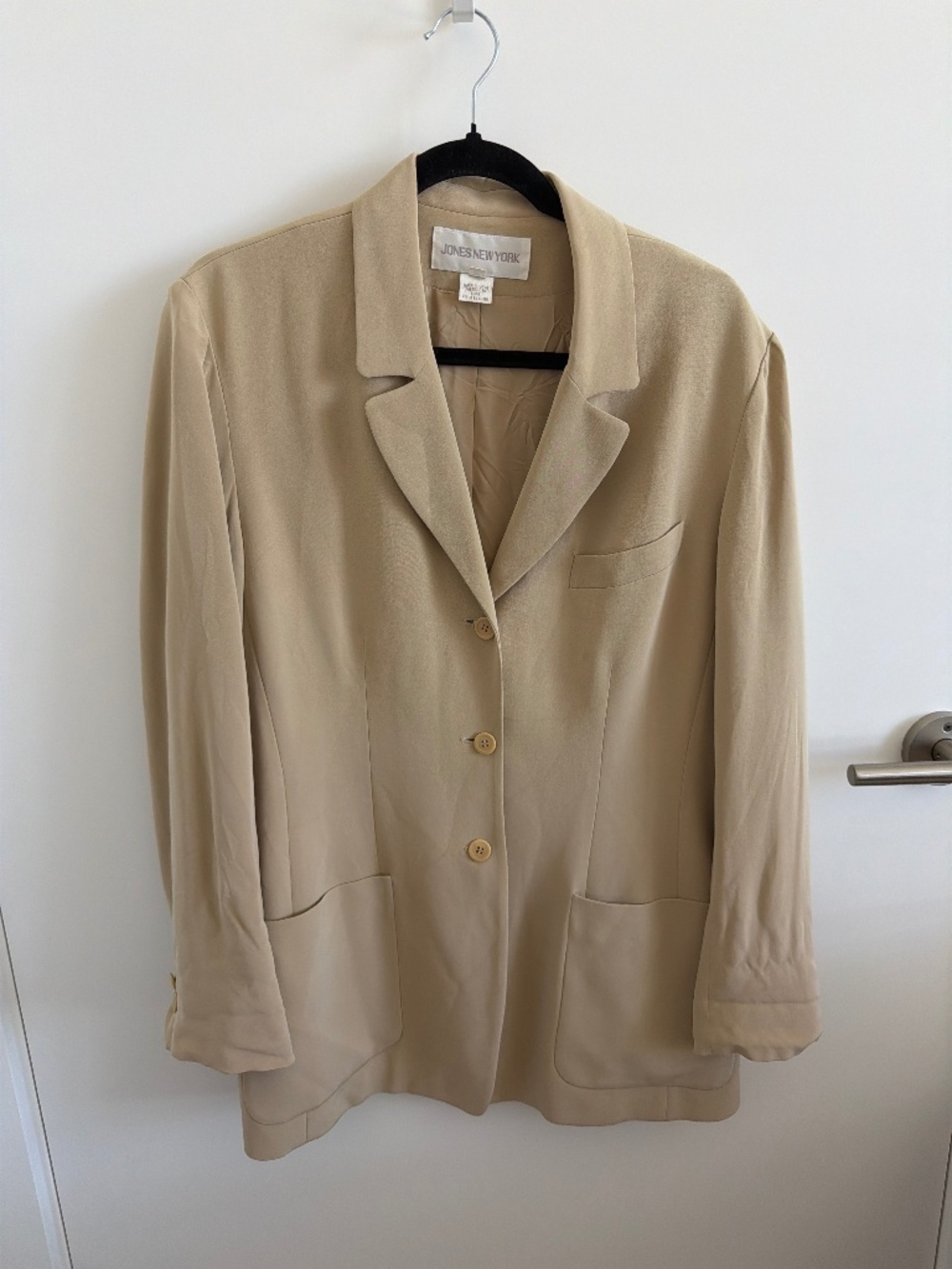 Jones New York Beige Silk Blazer Size 12